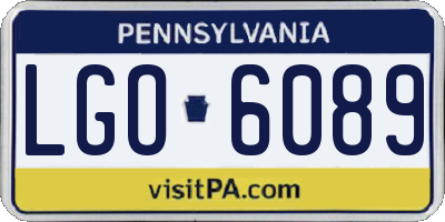 PA license plate LGO6089
