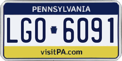 PA license plate LGO6091