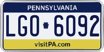 PA license plate LGO6092