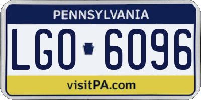 PA license plate LGO6096