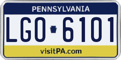 PA license plate LGO6101