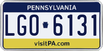 PA license plate LGO6131