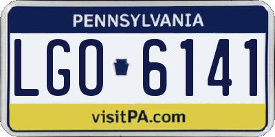 PA license plate LGO6141