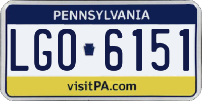 PA license plate LGO6151