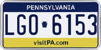 PA license plate LGO6153