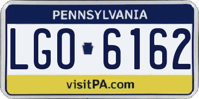 PA license plate LGO6162