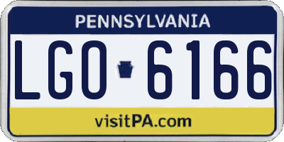 PA license plate LGO6166