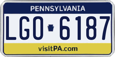 PA license plate LGO6187
