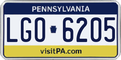 PA license plate LGO6205