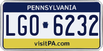 PA license plate LGO6232