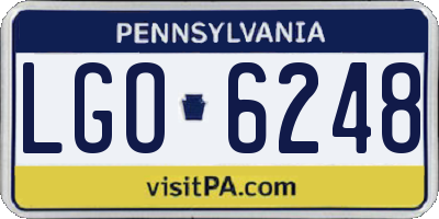 PA license plate LGO6248
