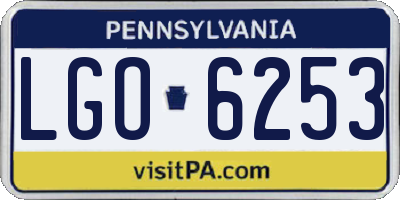 PA license plate LGO6253