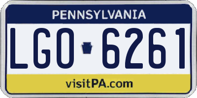 PA license plate LGO6261