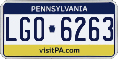 PA license plate LGO6263