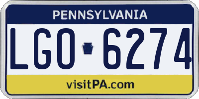PA license plate LGO6274