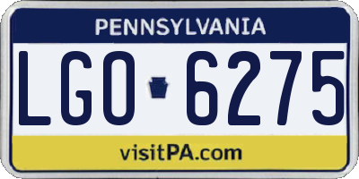 PA license plate LGO6275
