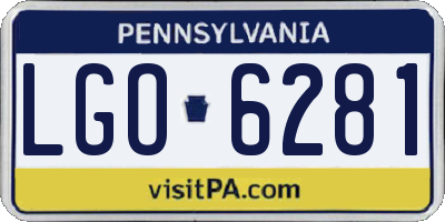 PA license plate LGO6281