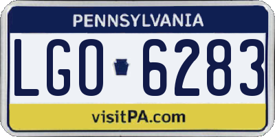 PA license plate LGO6283