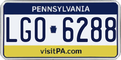 PA license plate LGO6288