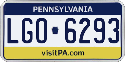 PA license plate LGO6293