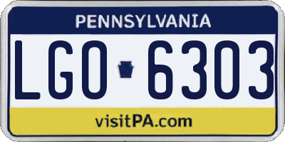 PA license plate LGO6303