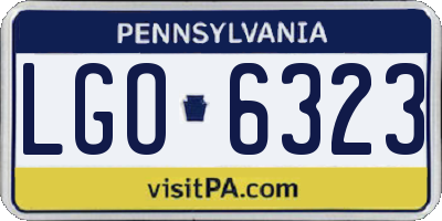 PA license plate LGO6323