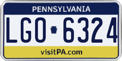 PA license plate LGO6324