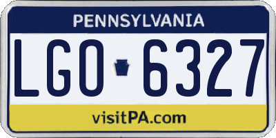 PA license plate LGO6327