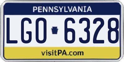 PA license plate LGO6328