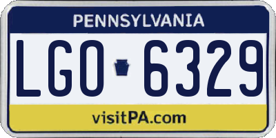 PA license plate LGO6329
