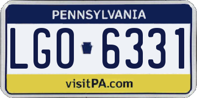 PA license plate LGO6331