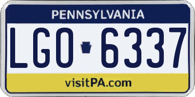 PA license plate LGO6337