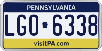 PA license plate LGO6338