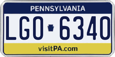 PA license plate LGO6340