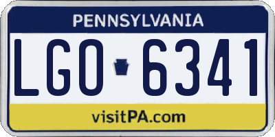 PA license plate LGO6341
