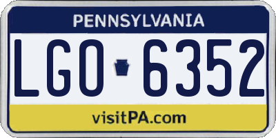 PA license plate LGO6352