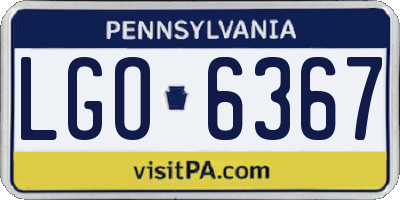 PA license plate LGO6367