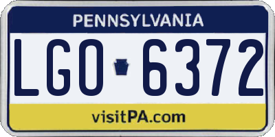 PA license plate LGO6372