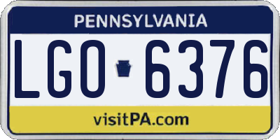PA license plate LGO6376