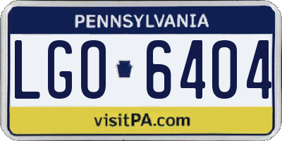 PA license plate LGO6404
