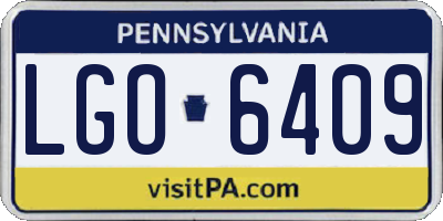 PA license plate LGO6409