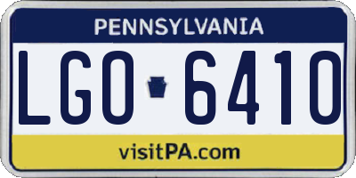 PA license plate LGO6410