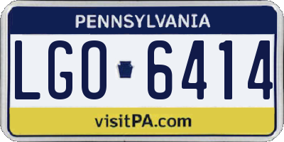 PA license plate LGO6414