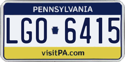PA license plate LGO6415