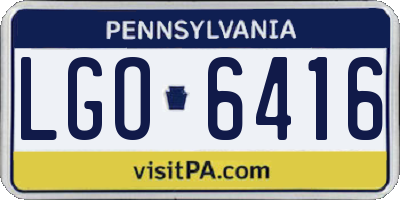 PA license plate LGO6416