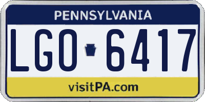 PA license plate LGO6417