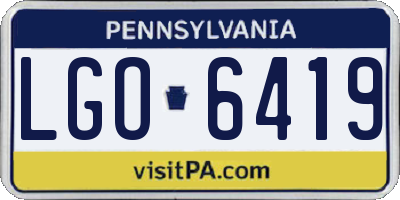 PA license plate LGO6419