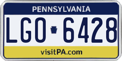 PA license plate LGO6428