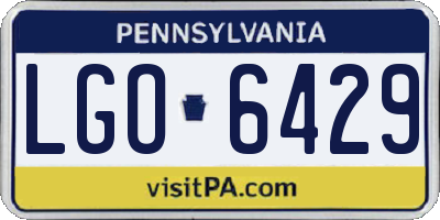 PA license plate LGO6429
