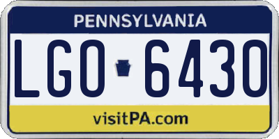PA license plate LGO6430